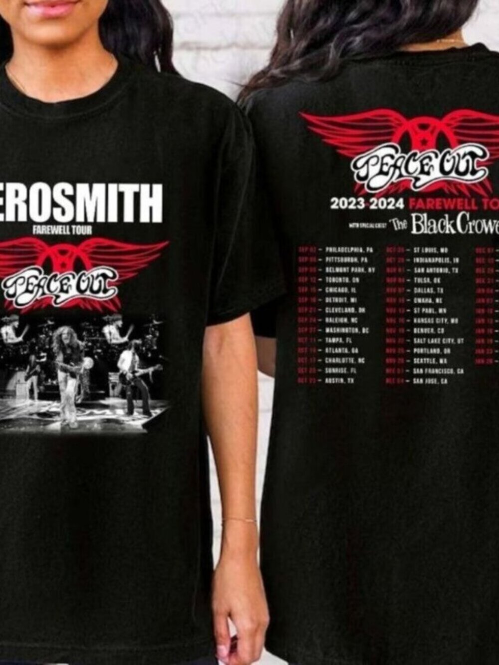Aerosmith Peace Out Farewell Tour T-Shirt Rock Band Music Graphic T Shirt